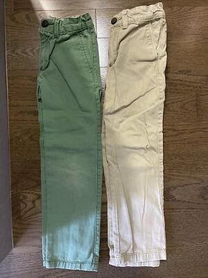 Gymboree 男孩 Chinos 尺寸 6 批量 2 绿色卡其色 秋裤 二手状况完好 — 第 1/4 张图片