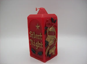 Vela de Navidad grande vintage de mediados de siglo, campanas de Navidad SILENT NIGHT, MCM - Imagen 1 de 15