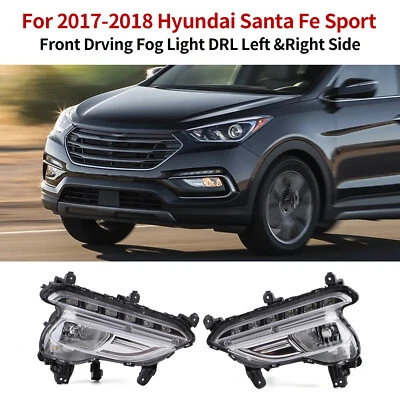 For 2017-18 Hyundai Santa Fe Sport Left & Right Side Front Drving Fog Light DRL - Image 1 of 4