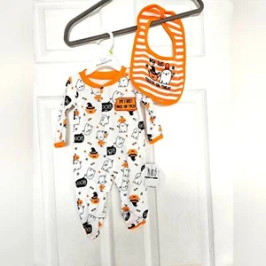 Koala kids "my first trick or treat" onepiece and bib 0-3mo - Picture 1 of 6