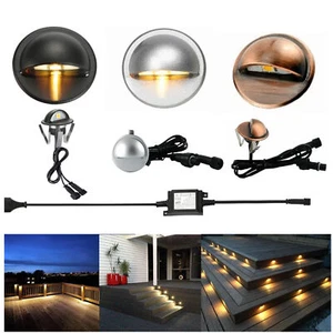 10X 12V Φ35mm Outdoor Bronze/Silver/Black Half Moon LED Warm White Deck Lights - Picture 1 of 15
