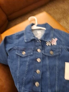 MTV Girls Denim Jean Jacket Sz 6 6x Vintage Style Dark Blue Wash Stretch - Picture 1 of 5