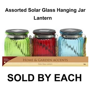 QMC194ABB Alpine Assorted Solar Glass Hanging Jar W. LED Lights. 821559660800 - Picture 1 of 7