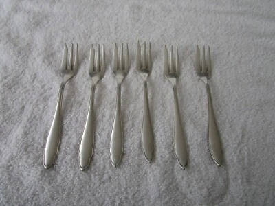 ¡JUEGO DE 6~~ HORQUILLAS PASTERIAS ALEMANAS VINTAGE "Bruckmann 90" placa de plata #18!! Foto 1 de 4