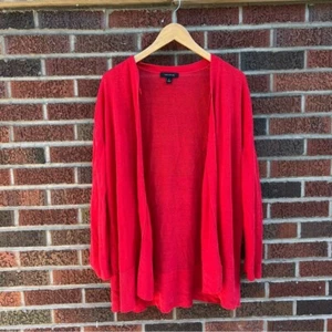 Ann Taylor Red Open Knit Sweater Cardigan - Picture 1 of 2