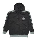 Adidas Black Drawstring Zipped Hooded Sports Jacket Men's uk XL BB248