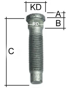 Rändelbolzen M12 x 1,5 x 52 mm RD12,50 mm - Picture 1 of 1