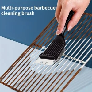 2 in 1 Grill reiniger Stahl bürste Grill-Reinigungs werkzeug BBQ Zubehör - Bild 1 von 9