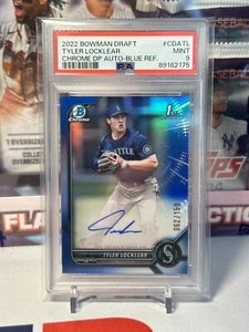 2022 Bowman Draft Chrome Blue Refractor Auto #CDA-TL Tyler Locklear #/150 PSA 9 - Picture 1 of 2