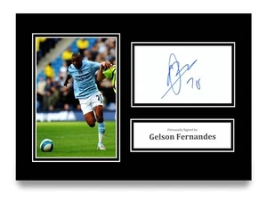 Gelson Fernandes Signed A4 Photo Autograph Card Manchester City Gift Display COA - Picture 1 of 5