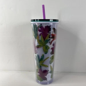 Starbucks Spring 2022 White Floral Cold Cup Venti Tumbler 24oz NEW 011129766 - Picture 1 of 6