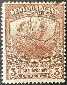 1919 SC#117b Newfoundland, Gueudecourt Brown 3C Stamp, Fine Used SOTN - Picture 1 of 2