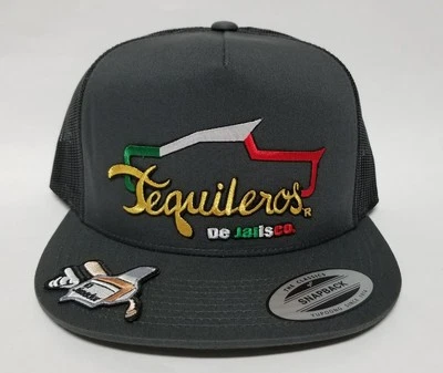TEQUILEROS DE JALISCO   HAT DARK GREY MESH TRUCKER  SNAP BACK ADJUSTABLE  NEW - Image 1 of 2