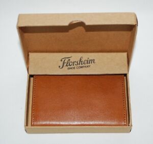 Florsheim Bi-Fold Card Holder Mens Wallet Tan Leather In Box