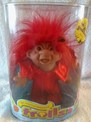 Red Troll Black Horns 2006 Original Good Luck Trolls NIB D.A.M. #63800 - Image 1 of 4