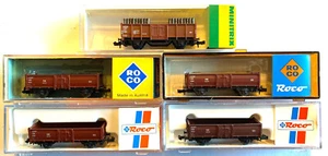 Roco N 25076+25084+ 25086+02315+Minitrix 3265 5 Stück offene Hochbordwagen - Bild 1 von 1