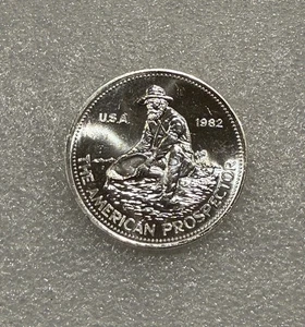 Vintage 1982 Engelhard Big E Prospector 1 oz 999 Silver  Round ~ Blast White - Picture 1 of 2