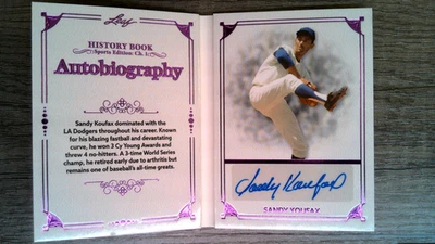 LIBRO DE HISTORIA SANDY KOUFAX 2023 #ASK1 AUTOBIOGRAFÍA AUTO PÚRPURA 01/10 Foto 1 de 3