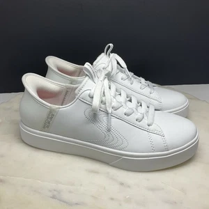 Skechers Slip Ins Shoes Women 7 Wide Fit Eden LX-Royal Hands Free White Sneakers - Picture 1 of 10
