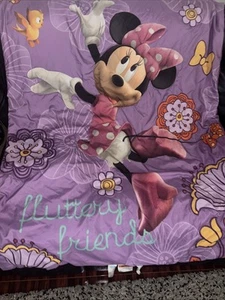 ๐ซ Disney Minnie Mouse Toddler Bed Reversible Blanket 55x41 Matching Pillow Case - Picture 1 of 5