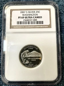 2007 S Silver Washington State Quarter NGC PF 69 UC 90% SILVER - Picture 1 of 2