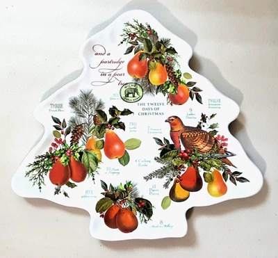 Melamine Christmas Tree Plate by Michel Design Works "Partridge in a Pear Tree" - Image 1 of 4