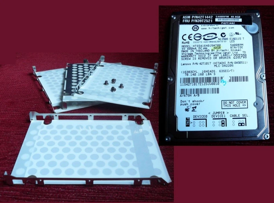 interne Festplatten IDE 2,5" 44 Pins 40 GB für Computer oder Notebook - Bild 1 von 1