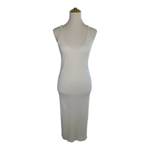 Reformation Brava Ribbed Sweater Midi Bodycon Dress in Ivory, Size M - Picture 1 of 7