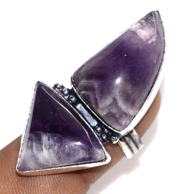 Amazing Chevron Amethyst 925 Silver Plated Ring US 6 Elegant Gift AU J294 - Image 1 of 3