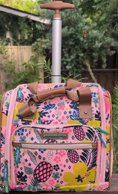 Lily Bloom Design Pattern Carry On Bag Wheeled Cabin Tote (Cabin Pink) - Image 1 of 4