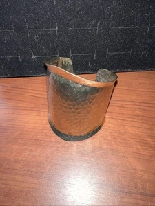 Hammered Wide Cuff Bracelet Gold Tone Bangle Bohemian 3” Tall 2” Wide 1” Opening - Picture 1 of 4