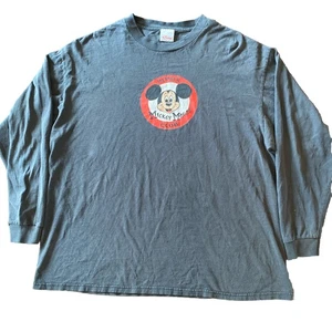 Vintage Disney Mickey Mouse Club Long Sleeve Blue T-shirt Size 2XL - Picture 1 of 12