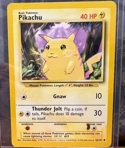 Pikachu Gnaw Pokemon Card 87/130 40 HP Type 2 Base Mark Super Rare  - Picture 1 of 2