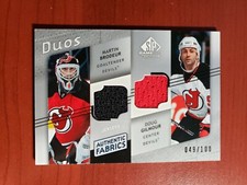 2008-09 SP Game Used Authentic Fabric Duos Jersey Brodeur/Doug Gilmour 49/100