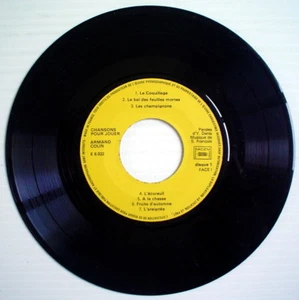 DISQUE 45 TOURS POUR ENFANTS DE ARMAND COLIN, 15 CHANSONS POUR JOUER - Imagen 1 de 2