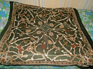 Rare Vintage- LARGE Square Scarf/Shawl -"Art of the Scarf" by Tie Rack-Classic - Picture 1 of 3