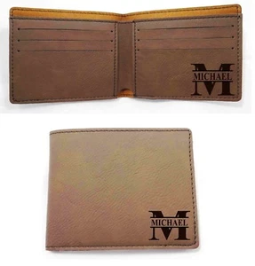 Personalized Bifold Mens Wallet Boyfriend Dad Husband Birthday Groomsmen Gift - Picture 1 of 1