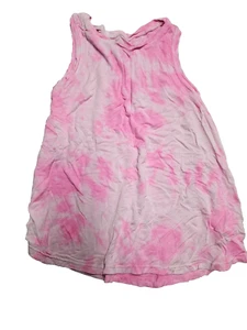 Justice Pink Tie-Dye Sleeveless Tank Top Loose Fit 8 - Picture 1 of 2