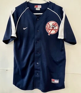 JETTER #2 Vintage NIKE TEAM NY Yankees Embroidered Blue Jersey -Youth L - Picture 1 of 9