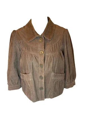 Chaqueta Corta H&M Marrón Pana Manga 3/4 Talla 10 Foto 1 de 4