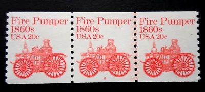 1984 Transportation Issue - Fire Pumper Cat # 1908 Coils PNC3  Plate #8 - Image 1 of 2