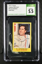 1970  Panini  CAMPIONI DELLO SPORT #58 JACK BRABHAM CSG 5.5 EX+ VALIDA BACK