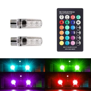 Multi Color RGB LED Bulb Car Parking Lights 168 194 T10 w/RF Remote Control  - Foto 1 di 12