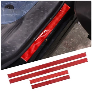 Pedal de umbral exterior de fibra de carbono rojo borde pegatina para Subaru Forester 2013-2018 - Imagen 1 de 12