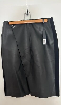 Е.Тahari, Falda delantera de cuero (delantera de cuero, espalda de punto), talla 10 Foto 1 de 3