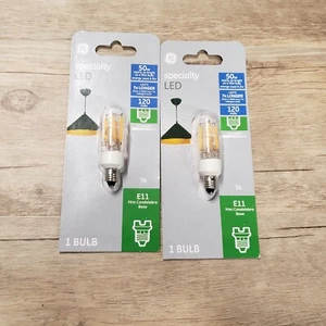 GE Specialty 93129027 LED Soft White T4 *2 Bulbs* E11 Base Dimmable 500 Lumens - Picture 1 of 5