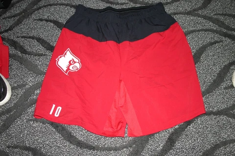 Louisville Cardinals Football team issued Red Adidas shorts L #10 Javian Hawkins Cover