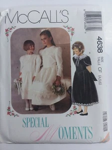  VTG 1989 UNCUT MCCALLS #4638 GIRL SZ 4,5,6 SPECIAL OCCASSION DRESS PRETTY - Picture 1 of 3