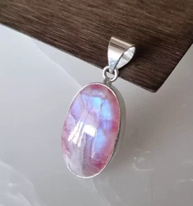 Pink Moonstone 925 Sterling Silver Pendant Valentine Day Gifts Jewelry R-1124 - Picture 1 of 7