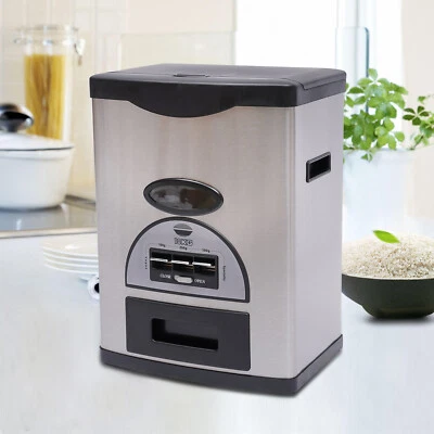 Caja de almacenamiento dispensador automático de arroz de grano grande de 10 kg/22 libras. Foto 1 de 4